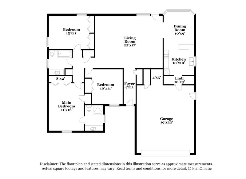 1,605/Mo, 1519 Hollow Oak Dr Moore, OK 73160 Floor Plan View
