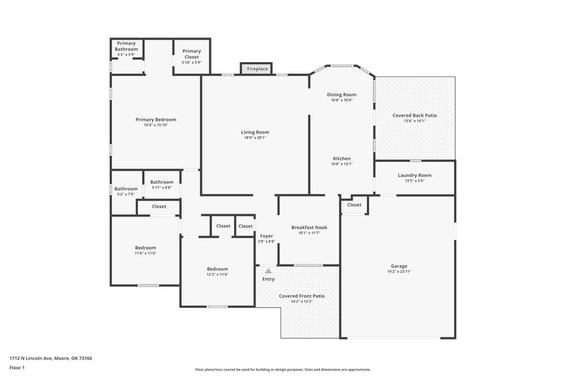 1,510/Mo, 1712 N Lincoln Ave Moore, OK 73160 Floor Plan View