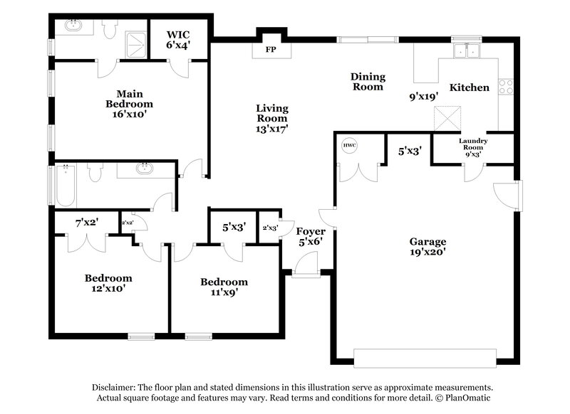 1,465/Mo, 1808 SE 13th St Moore, OK 73160 Floorplan View