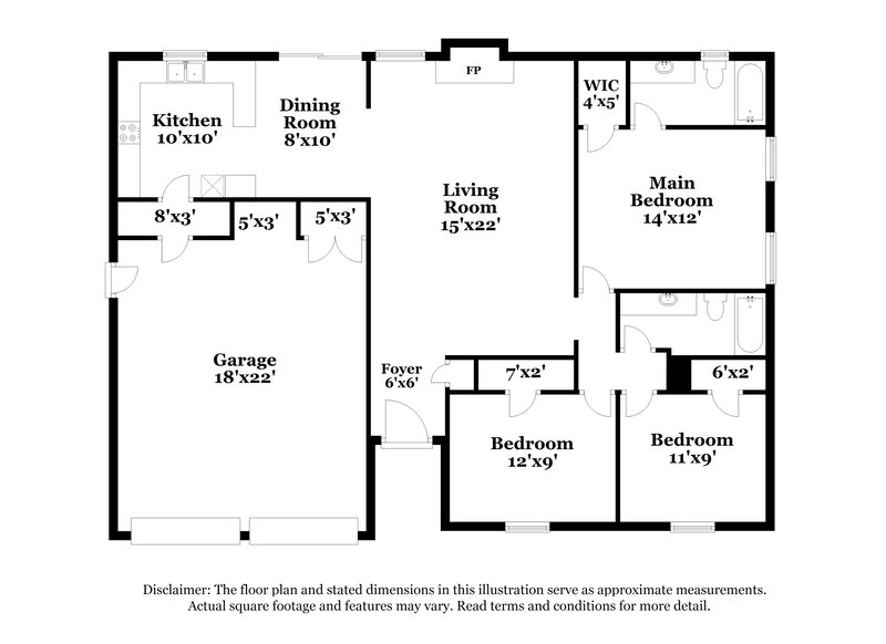2,020/Mo, 1513 NE 3rd St Moore, OK 73160 Floor Plan View