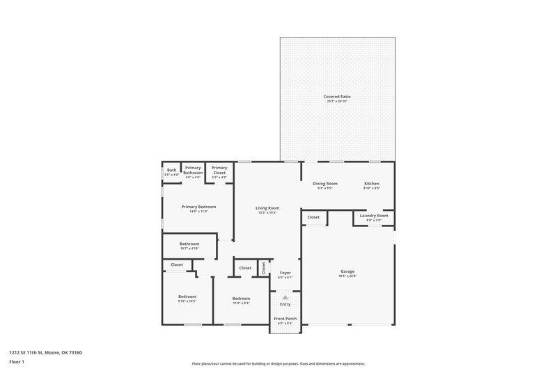 1,395/Mo, 1212 SE 11th St Moore, OK 73160 Floor Plan View