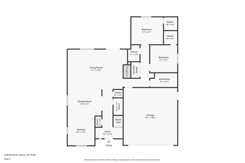 1,585/Mo, 2108 NE 9th St Moore, OK 73160 Floor Plan View