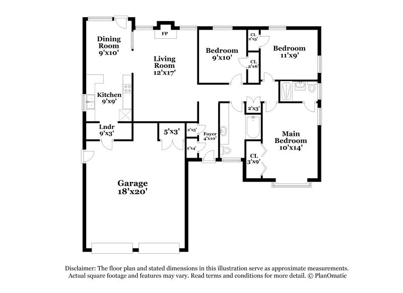 1,210/Mo, 916 David Rd Moore, OK 73160 Floor Plan View