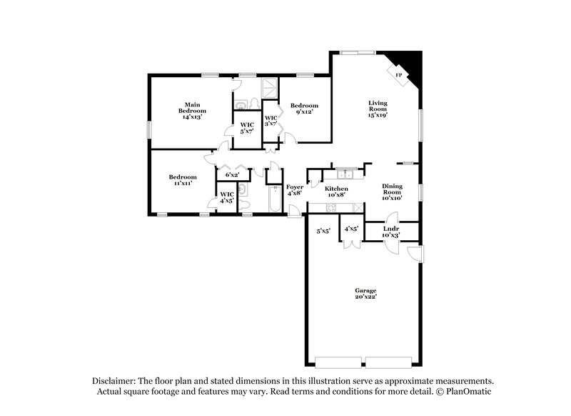 1,450/Mo, 1001 SE 9th St Moore, OK 73160 Floor Plan View
