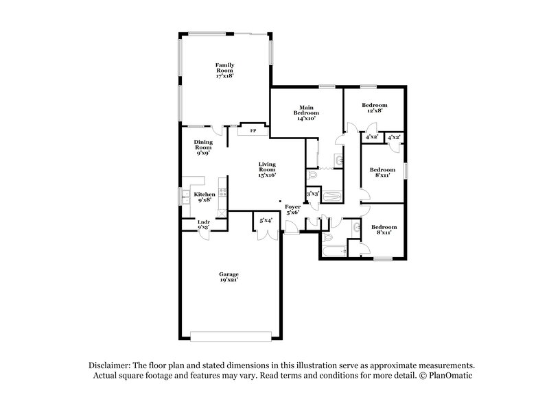 1,350/Mo, 1417 SE 9th St Moore, OK 73160 Floor Plan View