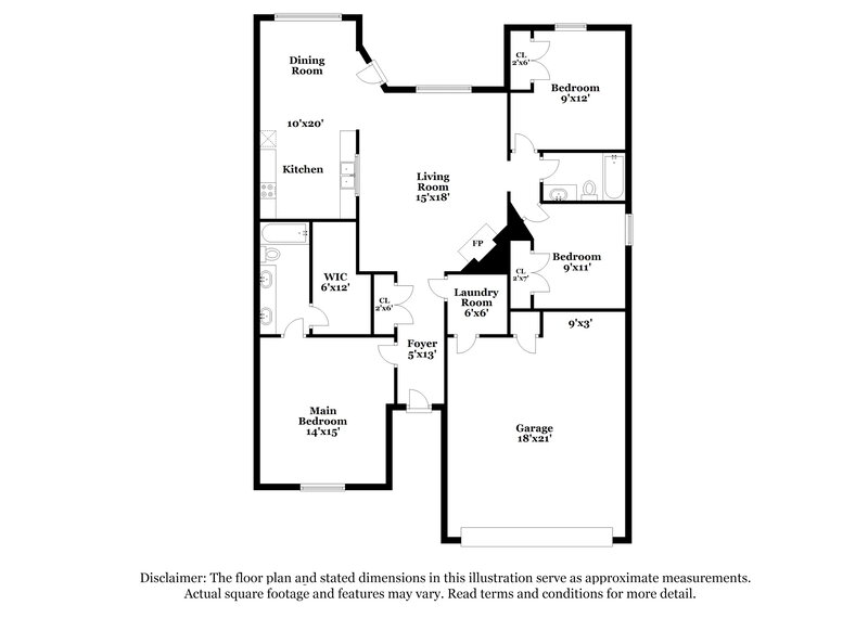 2,200/Mo, 316 Falling Leaf Terrace Moore, OK 73160 Floor Plan View
