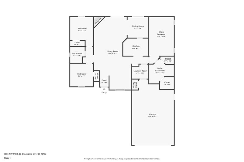 1,520/Mo, 7505 NW 115th St Oklahoma City, OK 73162 Floor Plan View
