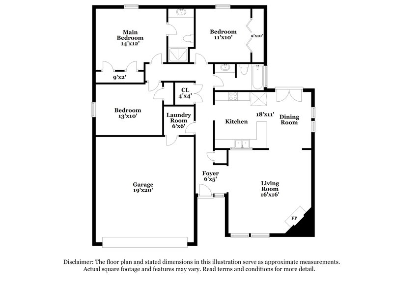 1,510/Mo, 7529 NW 115th St Oklahoma City, OK 73162 Floorplan View