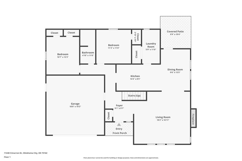 1,720/Mo, 11240 Cimarron Dr Oklahoma City, OK 73162 Floorplan View