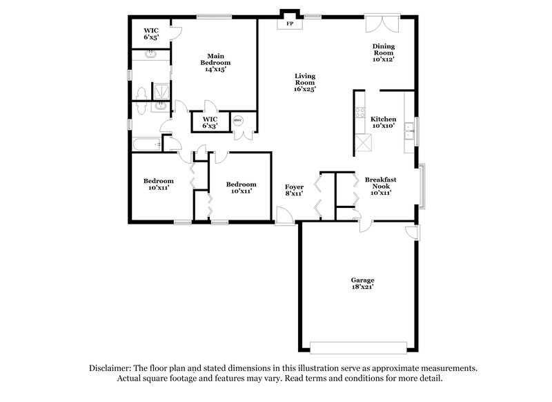 1,525/Mo, 6812 Bear Canyon Dr Oklahoma City, OK 73162 Floor Plan View