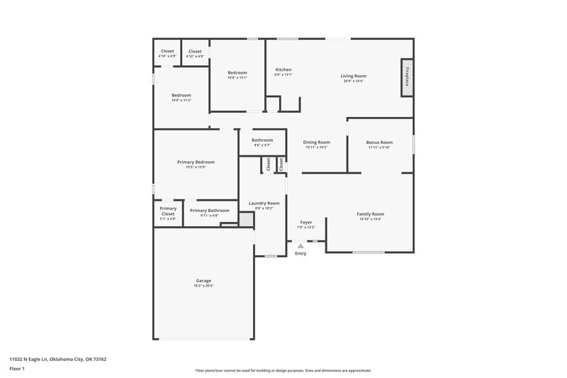 1,850/Mo, 11032 N Eagle Ln Oklahoma City, OK 73162 Floor Plan View