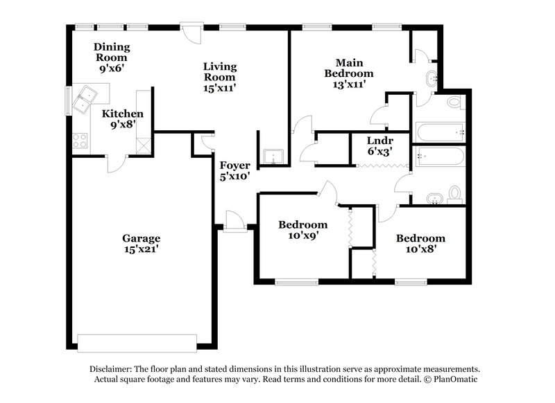 1,215/Mo, 516 Waterview Rd Oklahoma City, OK 73170 Floor Plan View