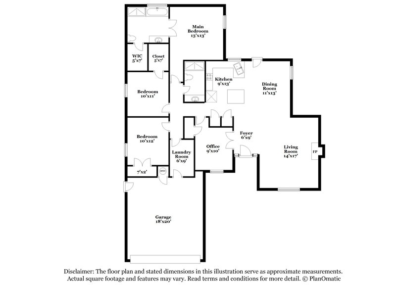 1,500/Mo, 509 SW 156th St Oklahoma City, OK 73170 Floor Plan View