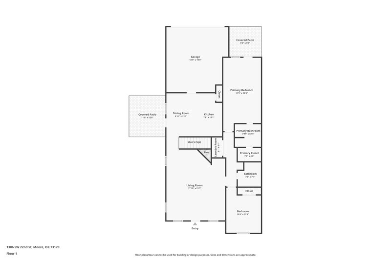 1,660/Mo, 1306 SW 22nd St Oklahoma City, OK 73170 Floor Plan View