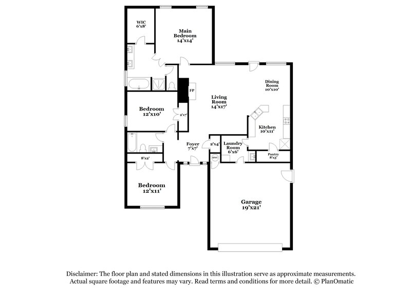 1,635/Mo, 3809 Windgate East St Oklahoma City, OK 73179 Floor Plan View
