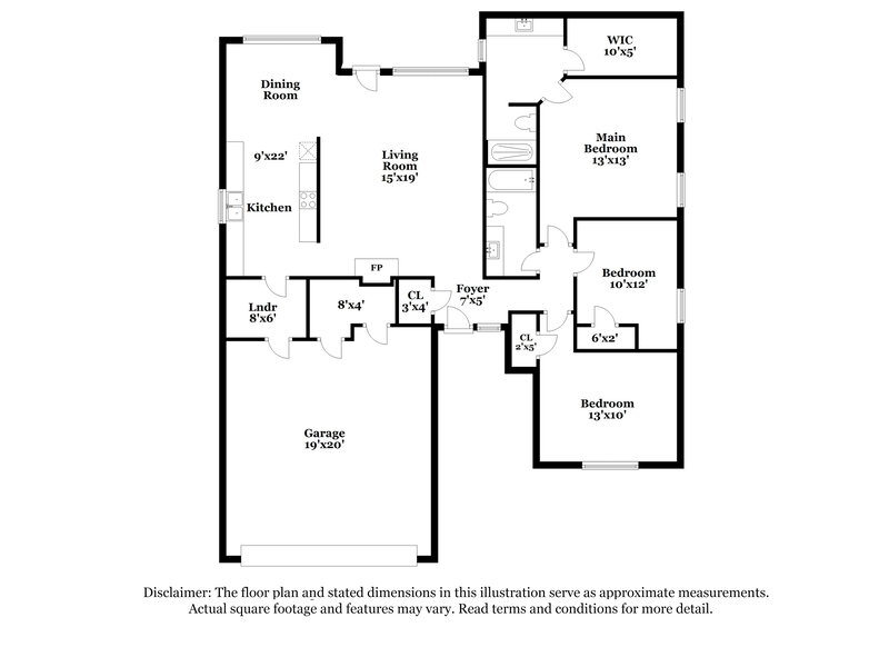 1,555/Mo, 8524 SW 37th St Oklahoma City, OK 73179 Floor Plan View