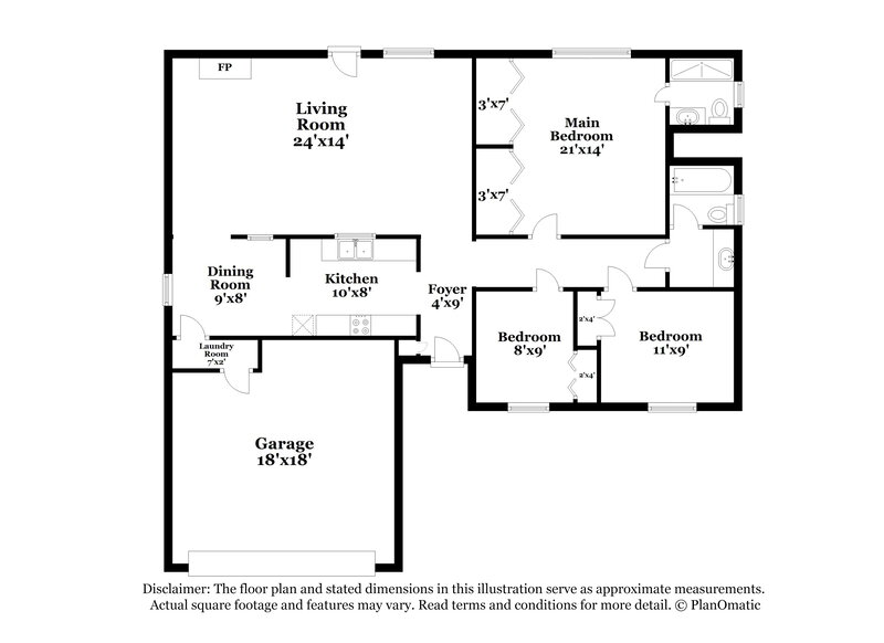 1,285/Mo, 10301 Birkenhead Rd Yukon, OK 73099 Floor Plan View