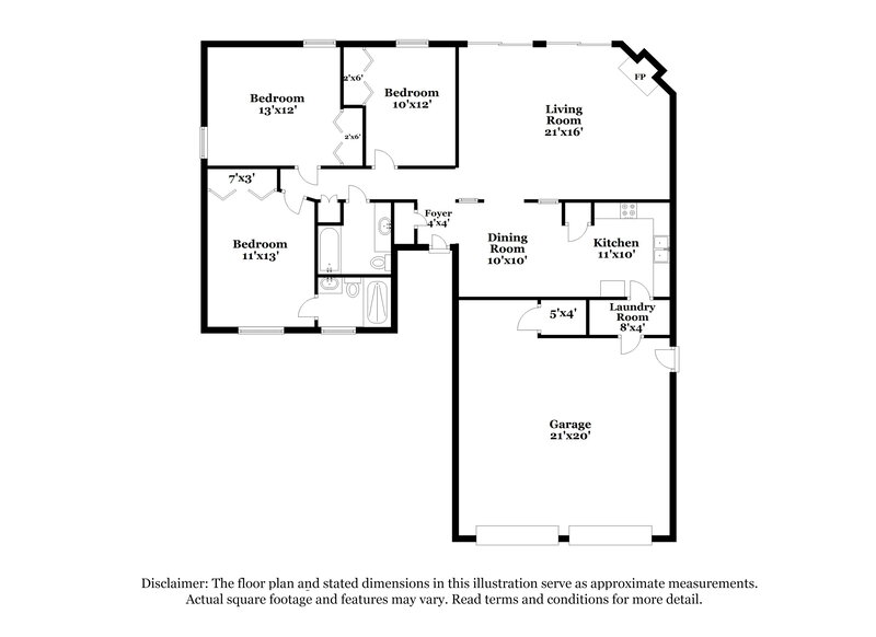 1,450/Mo, 8705 Dena Ln Oklahoma City, OK 73132 Floor Plan View