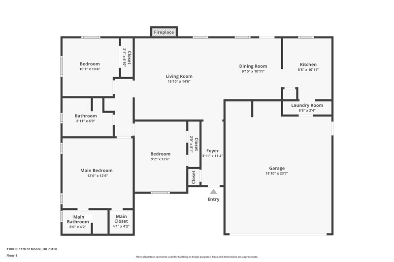 1,405/Mo, 1100 SE 11th St Moore, OK 73160 Floor Plan View