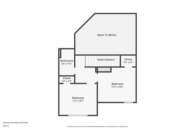 1,535/Mo, 503 Clover Rd Moore, OK 73160 Floor Plan View 2