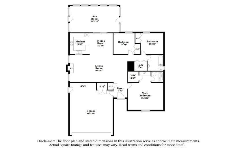 1,595/Mo, 12913 Heron Ln Oklahoma City, OK 73170 Floor Plan View