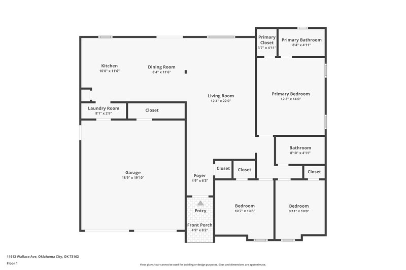 1,385/Mo, 11612 Wallace Ave Oklahoma City, OK 73162 Floorplan View