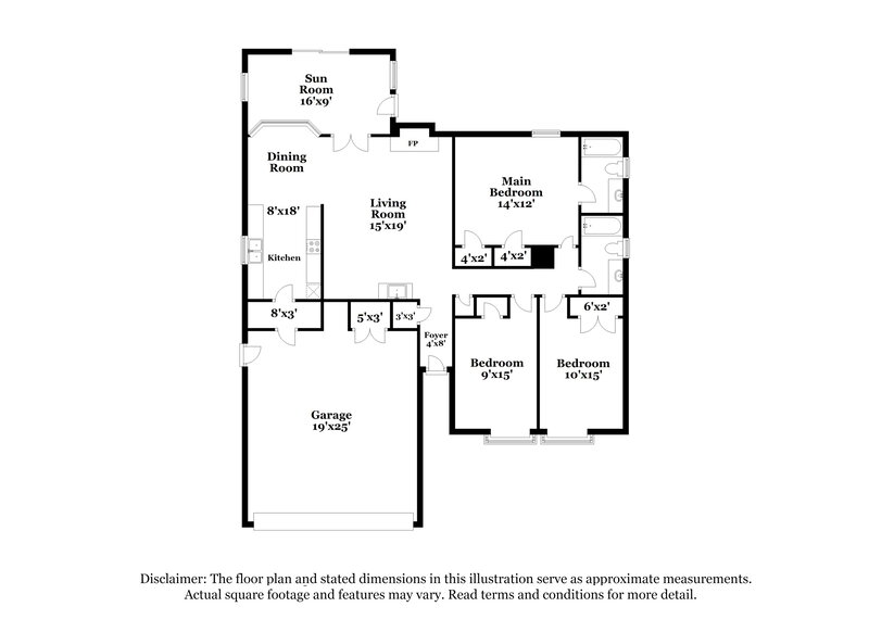 1,475/Mo, 2205 NE 9th St Moore, OK 73160 Floor Plan View