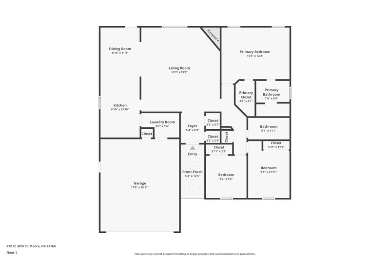 1,505/Mo, 912 SW 38th St Moore, OK 73160 Floor Plan View