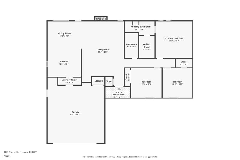 1,325/Mo, 1801 Morren Dr Norman, OK 73071 Floor Plan View