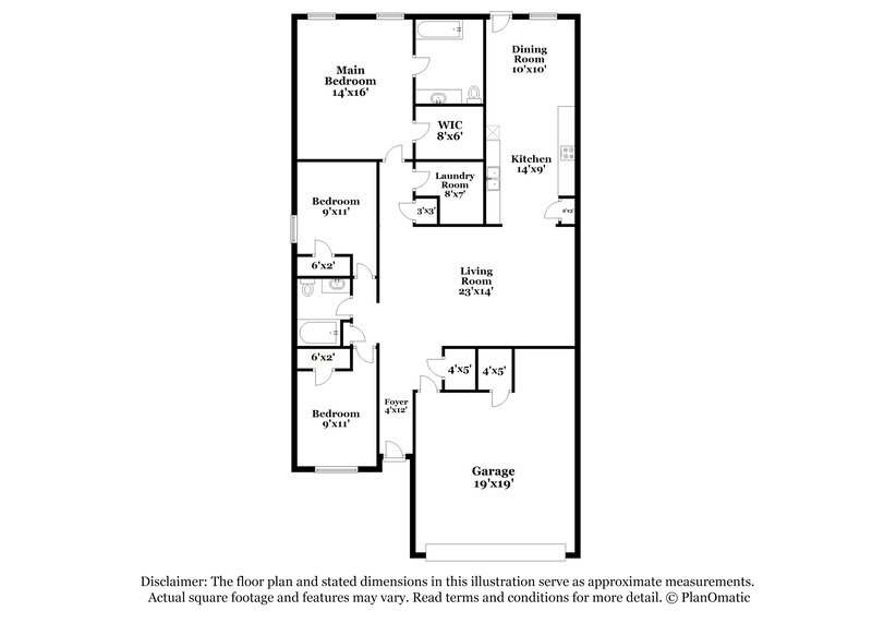 1,400/Mo, 7404 Comrade Lane Yukon, OK 73099 Floor Plan View