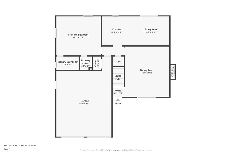 1,785/Mo, 317 Chickasaw Ln Yukon, OK 73099 Floor Plan View