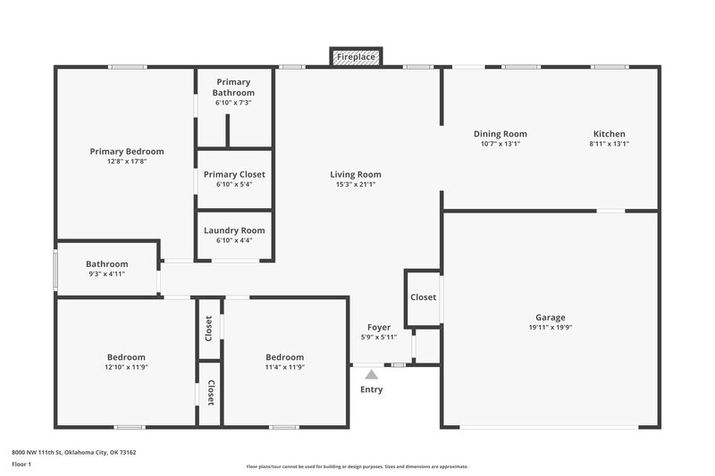 1,490/Mo, 8000 NW 111th St Oklahoma City, OK 73162 Floor Plan View