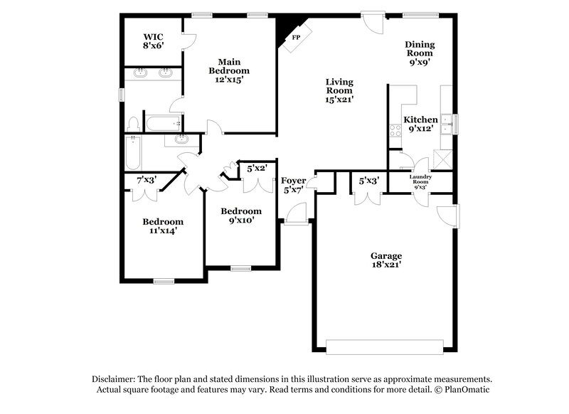 1,470/Mo, 1913 N Shawnee Trail Choctaw, OK 73020 Floor Plan View