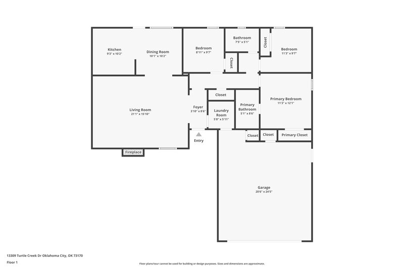 1,435/Mo, 13309 Turtle Creek Dr Oklahoma City, OK 73170 Floor Plan View