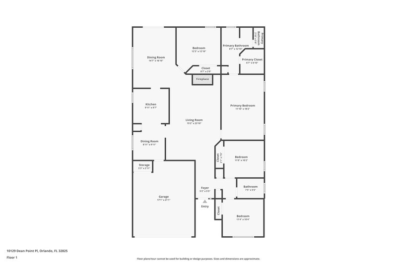3,620/Mo, 10129 Dean Point Pl Orlando, FL 32825 Floor Plan View