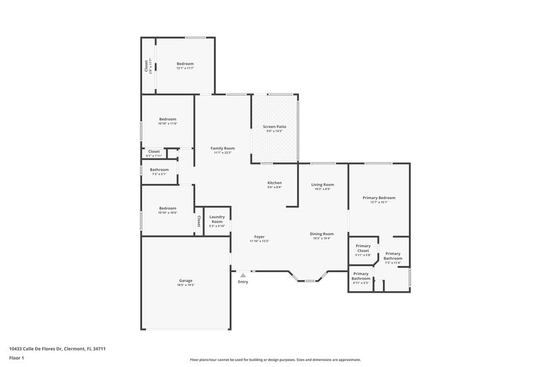 2,085/Mo, 10433 Calle de Flores Dr Clermont, FL 34711 Floor Plan View