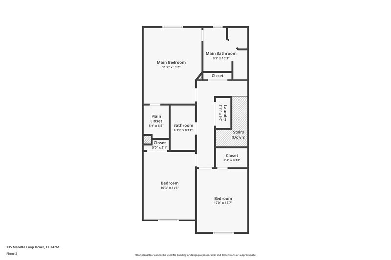 2,025/Mo, 735 Marotta Loop Ocoee, FL 34761 Floor Plan View 2