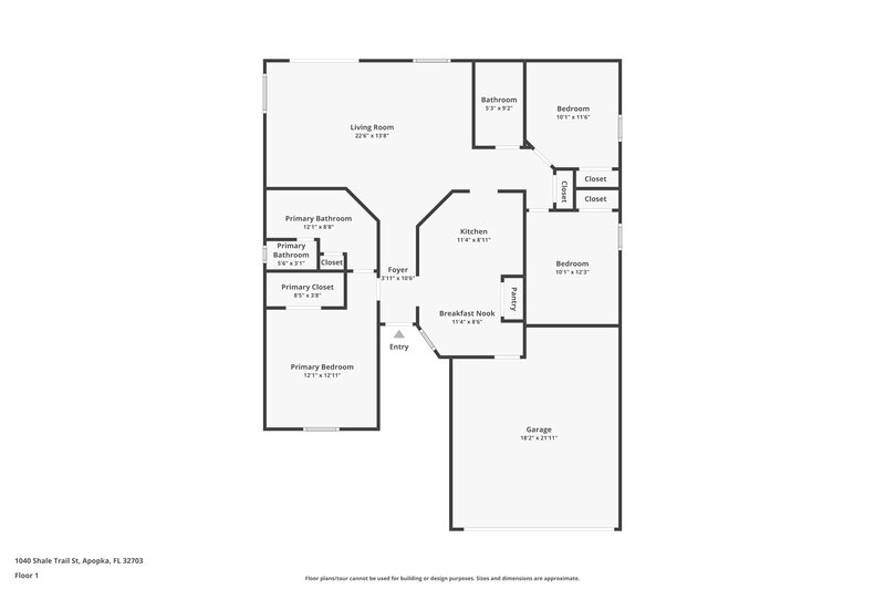 1,950/Mo, 1040 Shale Trail St Apopka, FL 32703 Floor Plan View