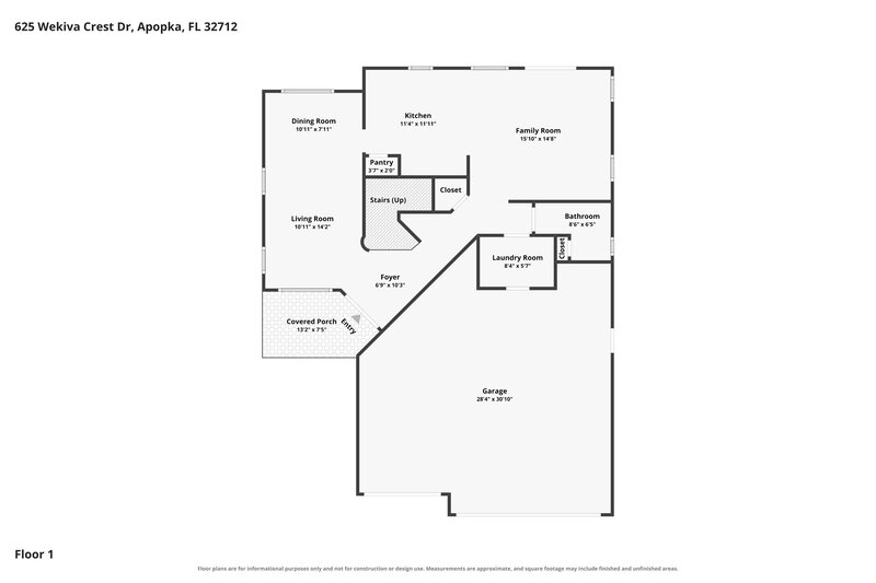 2,490/Mo, 625 Wekiva Crest Dr Apopka, FL 32712 Floor Plan View