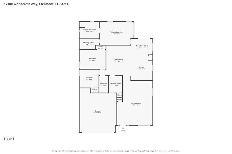 2,170/Mo, 17100 Woodcrest Way Clermont, FL 34714 Floor Plan View
