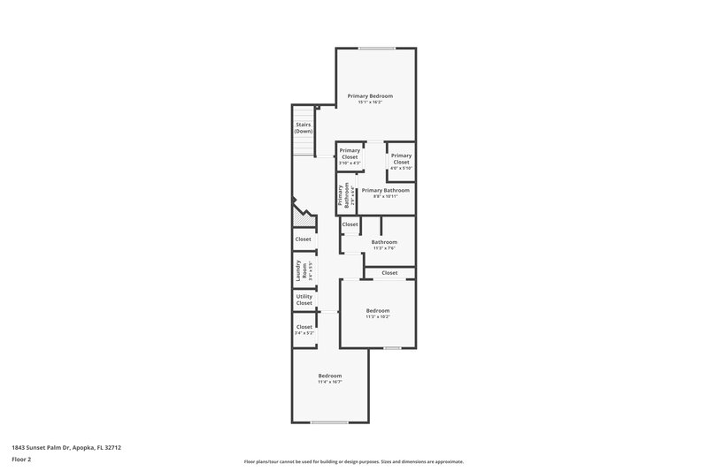 2,175/Mo, 1843 Sunset Palm Dr Apopka, FL 32712 Floor Plan View 2