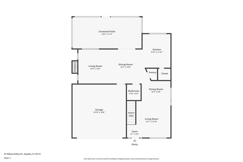 2,360/Mo, 67 Abbey Hollow Dr Apopka, FL 32712 Floor Plan View