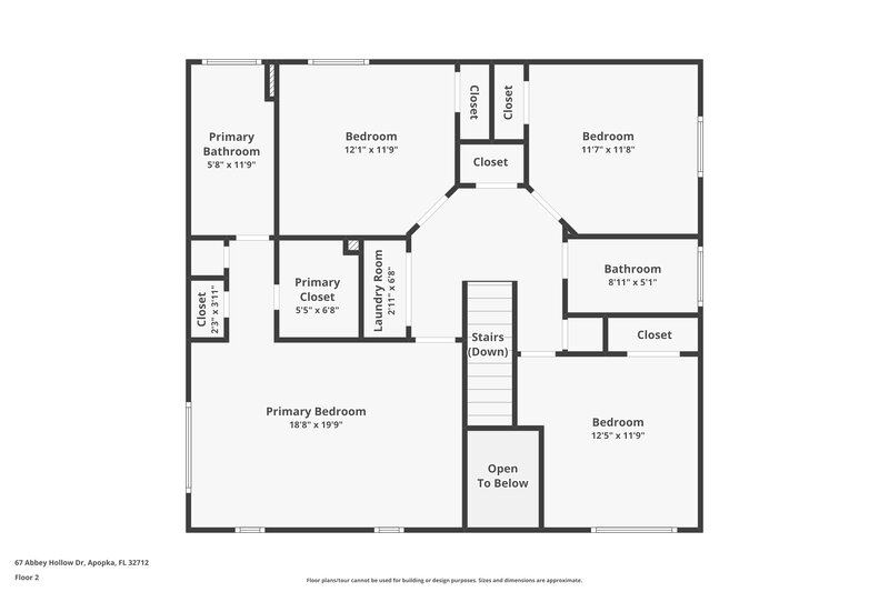 2,360/Mo, 67 Abbey Hollow Dr Apopka, FL 32712 Floor Plan View 2