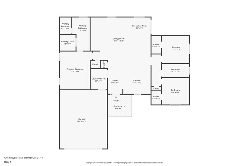 1,995/Mo, 13013 Baybrook Ln Clermont, FL 34711 Floor Plan View