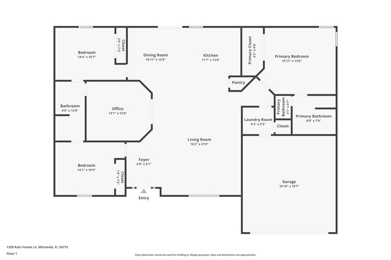 2,980/Mo, 1320 Rain Forest Ln Minneola, FL 34715 Floorplan View