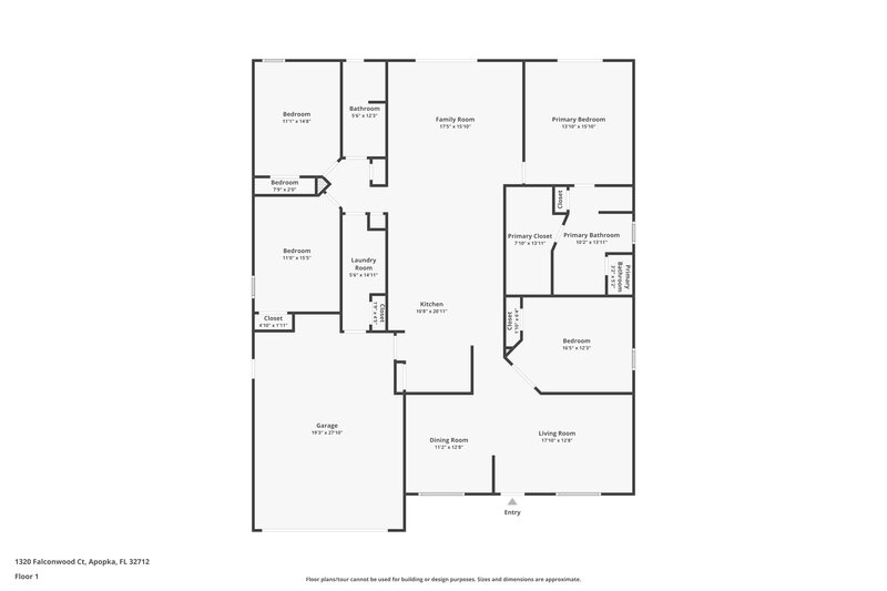 2,550/Mo, 1320 Falconwood Ct Apopka, FL 32712 Floor Plan View