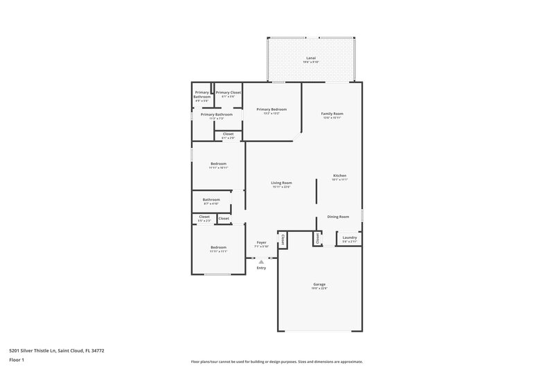 1,755/Mo, 5201 Silver Thistle Ln Saint Cloud, FL 34772 Floor Plan View