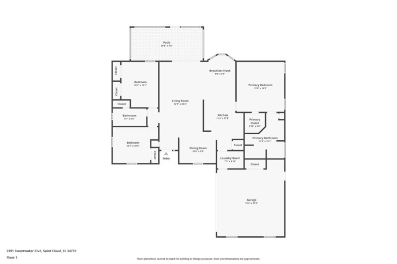 1,885/Mo, 2391 Sweetwater Blvd Saint Cloud, FL 34772 Floorplan View