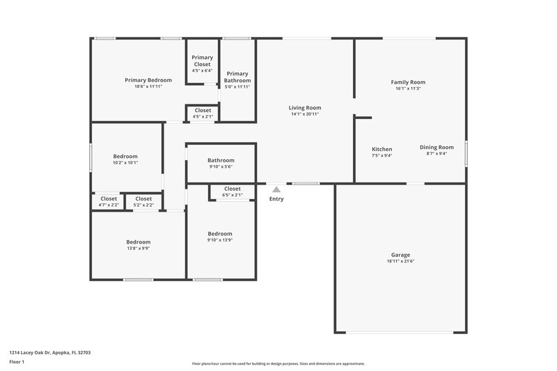 2,200/Mo, 1214 Lacey Oak Dr Apopka, FL 32703 Floorplan View