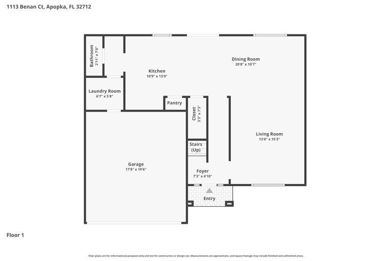 2,390/Mo, 1113 Benan Ct Apopka, FL 32712 Floorplan View